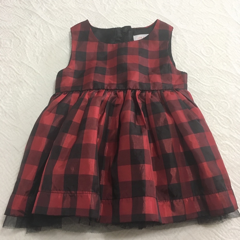 3-6m (4/$20) Red/Black Sleeveless Party Dress by Joe Fresh